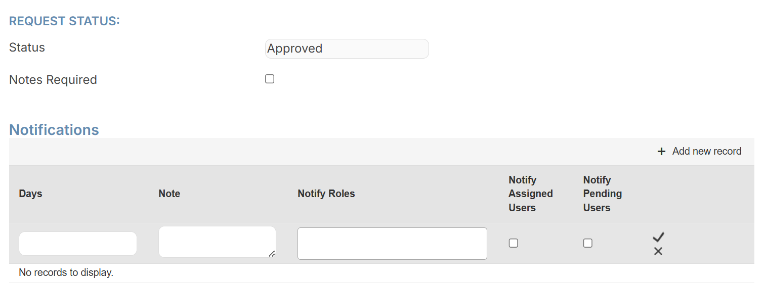 Request notifications setting.